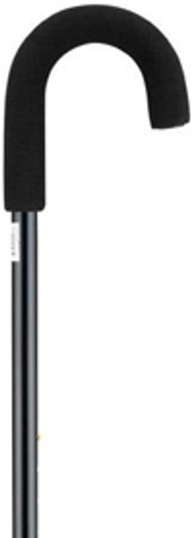 Adjustable Aluminum Cane with Full Curve Foam Handle - Black, 30"-39"