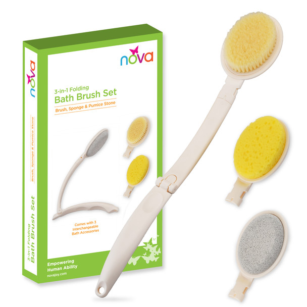 3 In 1 Folding Bath Brush Set