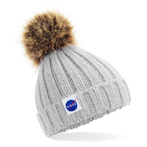 NASA Fur Pom Pom Beanie