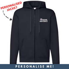 Personalised Official Royal Air Force Hooded Sweat Jacket - Dark Navy Personalised Official Royal Air Force Hooded Sweat Jacket - Dark Navy