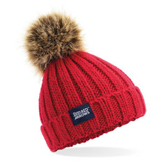 Red Arrows Fur Pom Pom Beanie - Red Red Arrows Fur Pom Pom Beanie - Red