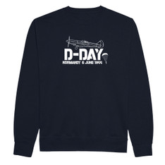 D Day Spitfire Navy Adults Sweatshirt D Day Spitfire Navy Adults Sweatshirt