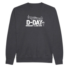 D Day Spitfire Charcoal Adults Sweatshirt D Day Spitfire Charcoal Adults Sweatshirt