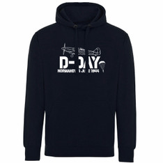 D Day Spitfire Navy Adult Hoodie D Day Spitfire Navy Adult Hoodie