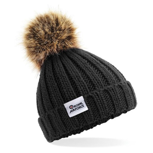 RAF Fur Pom Pom Beanie