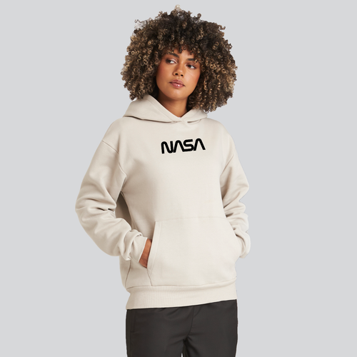 NASA Small Black Print Worm Logo Oversized Hoodie