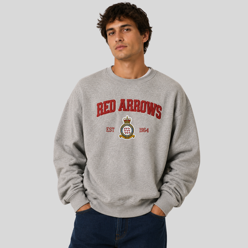 Red Arrows Harvard Applique Embroidery Sweatshirt - Grey