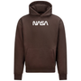 NASA Small White Print Worm Logo Oversized Hoodie