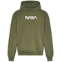 NASA Small White Print Worm Logo Oversized Hoodie
