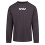 NASA Small White Print Worm Logo Long Sleeve T