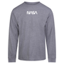 NASA Small White Print Worm Logo Long Sleeve T