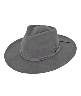 Wide Brim Fedora Alice Charcoal Char and CO