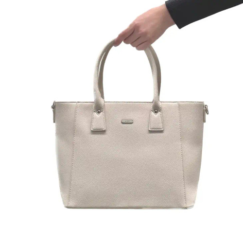 OLA Vegan Leather Top Handle Tote Creamy White