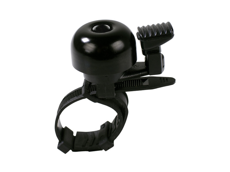 Simson fietsbel Mini, flex-band bevestiging, zwart