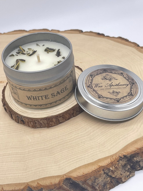 White Sage Botanical Candle Travel Tin