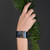 Midsize Cuff with Labradorite On Blue Leather