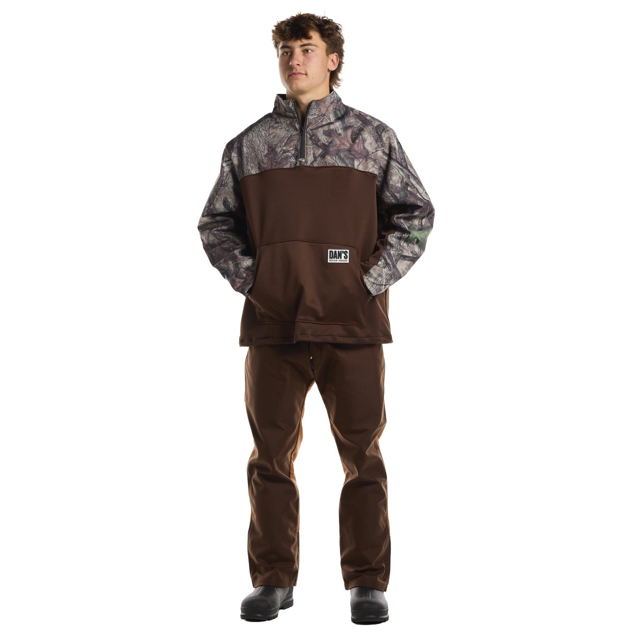 Brown/Camo Briar 1/4 Zip Pullover | Dan's Briar Proof