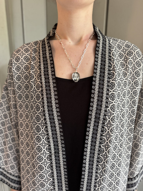 Sterling Silver Long Oval Chain featuring a 3/4” Oval Journey Locket Sterling Silver Long Oval Chain featuring a 3/4” Oval Journey Locket