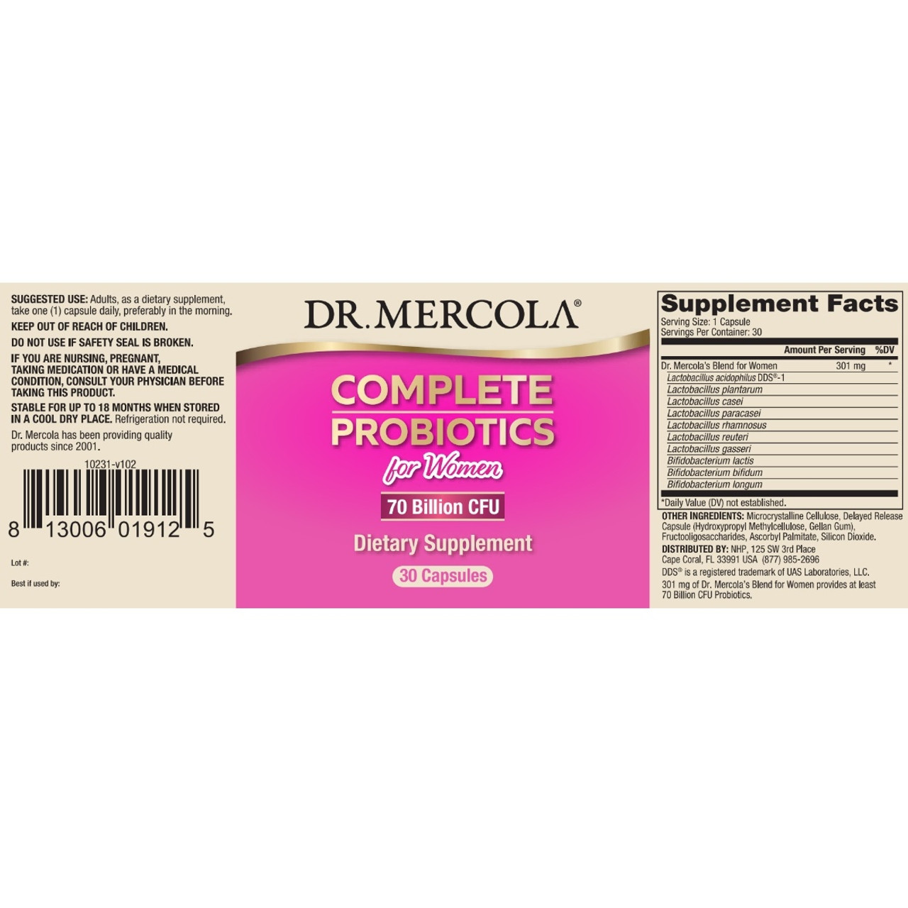 Dr Mercola Complete Probiotics for Women 30 caps