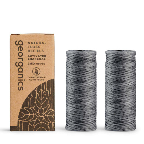 Georganics Dental Floss Refill (Charcoal) - 2 x 50m