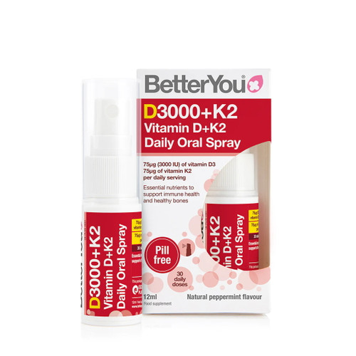 BetterYou Vitamin D3000IU + K2 Oral Spray - 12ml