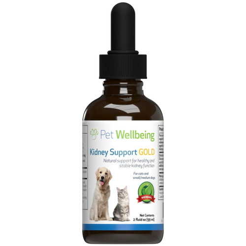 Pet Wellbeing Kidney Support Gold for Cats and Small Dogs - 59ml