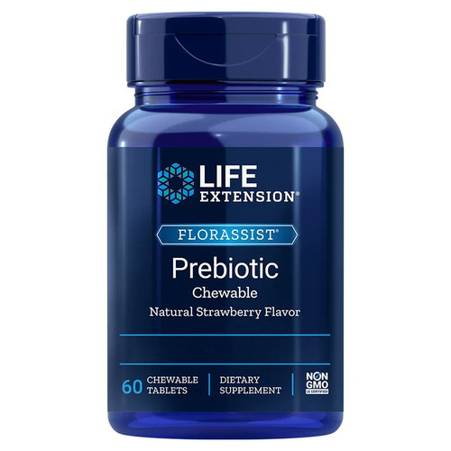 Life Extension FLORASSIST Prebiotic Chewable (Strawberry) - 60 chewable tablets