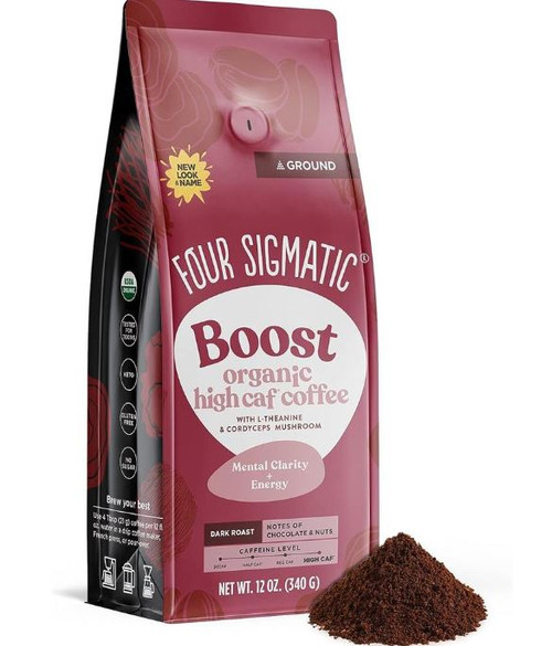 Four Sigmatic Boost Organic High Caf Coffee with L-Theanine & Cordyceps (Ground) - 340g