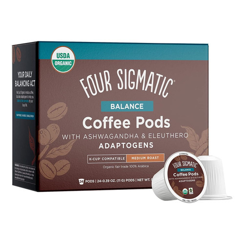 Four Sigmatic Adaptogen Coffee Pods with Ashwagandha (Balance) - 24 pods