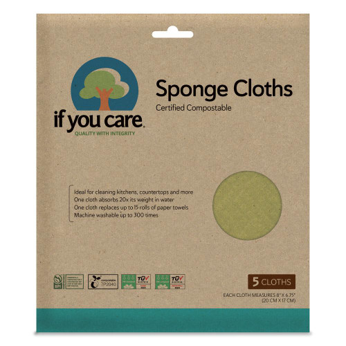 If You Care Reusable Sponge Cloths  - Compostable (5 cloths)