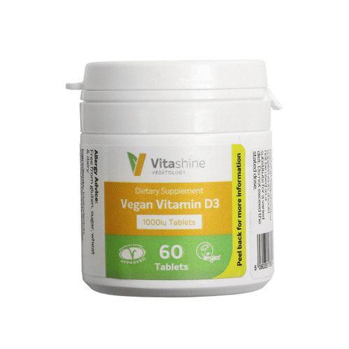 Vegetology Vitashine Vitamin D3 1000IU - 60 veg tablets - Best Before November 2023