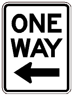 Black and White "One way" sign, 18" x 24" High Intensity Prismatic, Reflective