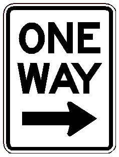 Black and Right "One Way" sign, 18" x  24", Reflective, High Intensity Prismatic, Arrow Pointing Right