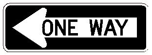 One Way Left Sign R6-1L 36" X 12"