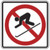 Black, Red, and White "No Skiing" Sign, 18" x 18", High Intensity Prismatic Reflective