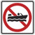 Black, Red, and White "No Boating" Sign, 18" x 18", High Intensity Prismatic Reflective