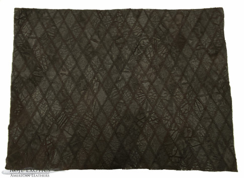 Close-up of African elephant leather panel showing deeply wrinkled grain