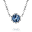 Crescent Embrace Petite London Blue Topaz Fashion Necklace (SN15433)