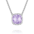 Crescent Embrace Rose Amethyst Fashion Necklace (SN23213)