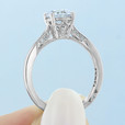 1.00 Ct. Round Moissanite Platinum Tacori Dantela Solitaire Engagement Ring (2638RD65-M)