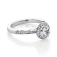 1.00 Ct. Round Moissanite Tacori Coastal Crescent Halo Engagement Ring (P103RD65FW-M)