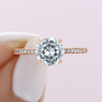 1.50 Ct. Round Moissanite Tacori Coastal Crescent Rose Gold Engagement Ring (P104RD75FPK-M)