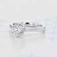 0.90 ct Round Shape Lab Cultivated Diamond Solitaire  Platinum Engagement Ring (2006305)