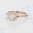 0.70 ct Round Shape Earth Mined Diamond Halo Twist Rose gold Engagement Ring (2006030)