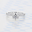 1.00 ct Round Shape Lab Cultivated Diamond Micro-Prong Platinum Engagement Ring (2006136)