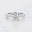 1.00 ct Round Shape Lab Cultivated Diamond Solitaire Platinum Engagement Ring (2006160)