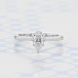 0.90 Ct. Pear Shape Moissanite Solitaire White Gold Engagement Ring (2006313)