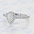 0.50 ct Pear Shape Earth Mined Diamond Halo Platinum Engagement Ring (2006251)