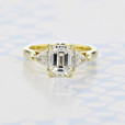 2.00 ct Emerald Shape Earth Mined Diamond Three-Stone Yellow Gold Engagement Ring (2006371)