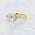 2.00 ct Emerald Shape Earth Mined Diamond Three-Stone Yellow Gold Engagement Ring (2006371)